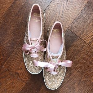 Kate Spade x Ked Rose Gold Glitter Shoes